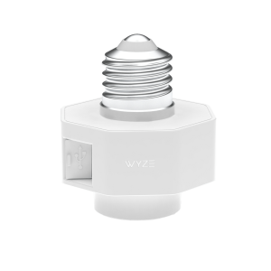 Wyze Lamp Socket Power Adapter for Wyze Cam v3/v4, Continuous Power via Light Fixture, Motion-Activated Light Control, White
