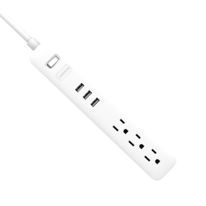 Wyze Surge Protector Power Strip, White with 3 AC Outlets & 3 USB Ports, 268J Surge Protection, UL/FCC Certified, 4ft Cord